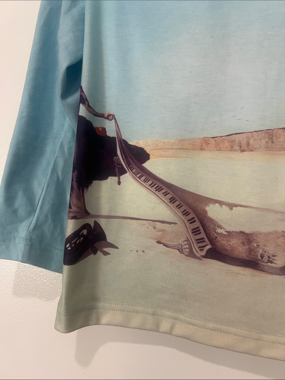 Dali light Blue Long-Sleeve Graphic Tee with Desert Print - museum piece - Picture 4 of 8